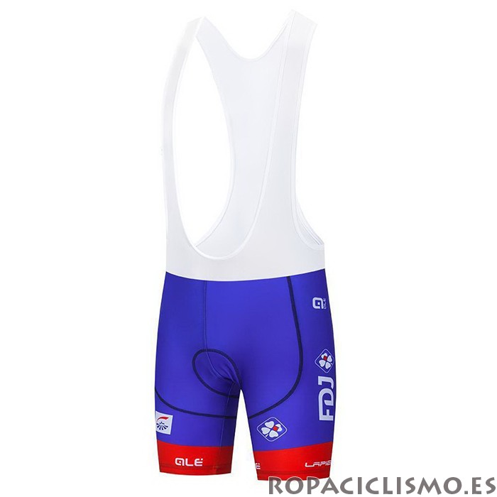 2021 Maillot Groupama-FDJ Tirantes Mangas Cortas Rojo Azul Blanco